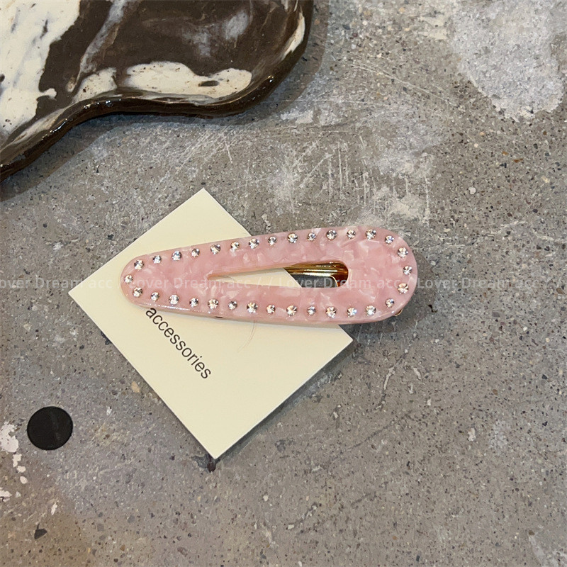 Moda coreeană Strass Hollow Water Drop Duckbill Clip Agraf Sweet Breton Clip Accesorii De Păr Pentru Fată