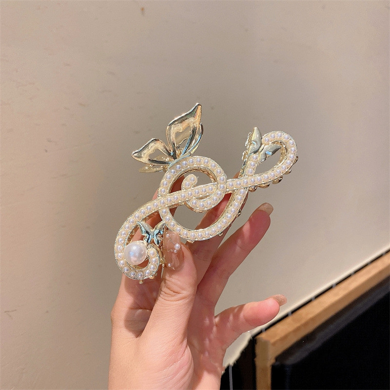 Moda coreeană pentru femei, elegantă, în formă de notă de muzică, agrafă de păr, de lux, cu stras, gheare de păr, accesorii pentru păr, bijuterii de petrecere