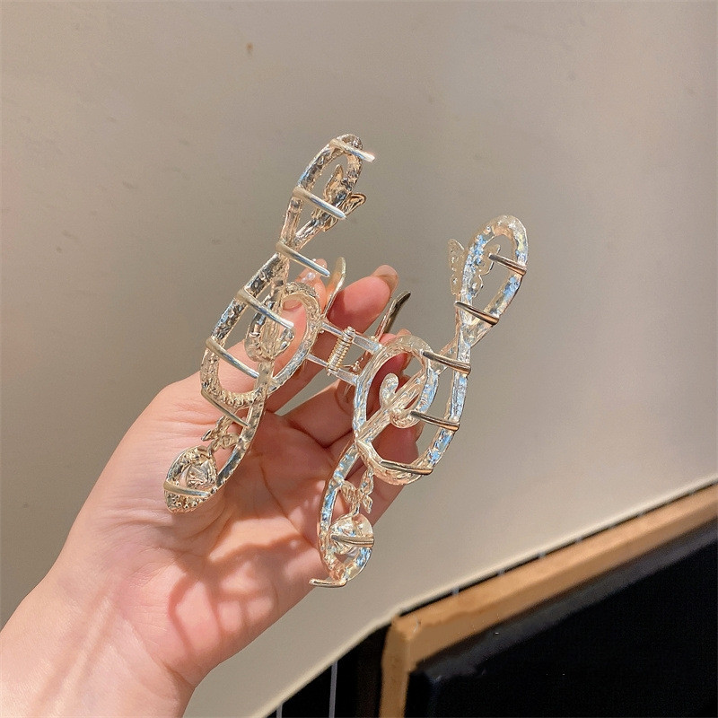 Moda coreeană pentru femei, elegantă, în formă de notă de muzică, agrafă de păr, de lux, cu stras, gheare de păr, accesorii pentru păr, bijuterii de petrecere