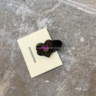 Moda coreeană Acetat Dragoste Strasuri Oval Duckbill Clip Agrafă Fată Cadou petrecere de aniversare Dulci Breton Clip Accesorii de păr