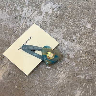 Moda coreeană Acetat Dragoste Strasuri Oval Duckbill Clip Agrafă Fată Cadou petrecere de aniversare Dulci Breton Clip Accesorii de păr