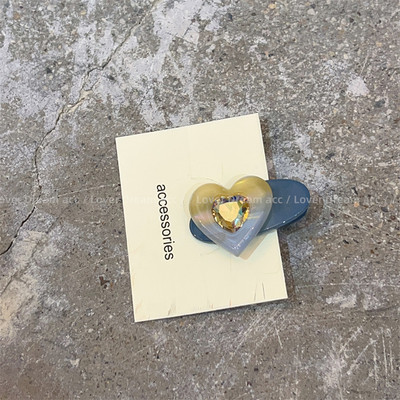 Moda coreeană Acetat Dragoste Strasuri Oval Duckbill Clip Agrafă Fată Cadou petrecere de aniversare Dulci Breton Clip Accesorii de păr