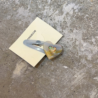 Moda coreeană Acetat Dragoste Strasuri Oval Duckbill Clip Agrafă Fată Cadou petrecere de aniversare Dulci Breton Clip Accesorii de păr