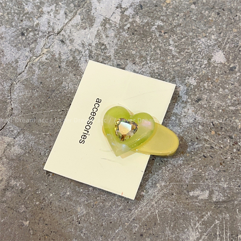 Moda coreeană Acetat Dragoste Strasuri Oval Duckbill Clip Agrafă Fată Cadou petrecere de aniversare Dulci Breton Clip Accesorii de păr