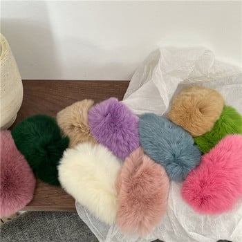 Winter New Rex Rabbit Hair Water Drop BB Clip Women Simple Pure Color Χαριτωμένο βελούδινο κλιπ μαλλιών Βαρέτες φουρκέτες