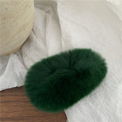 Iarnă New Rex Iepure Păr Picătură de apă BB Clip Femei Simple Culoare Pură Drăguț Pluș Agrafe de păr Agrafe