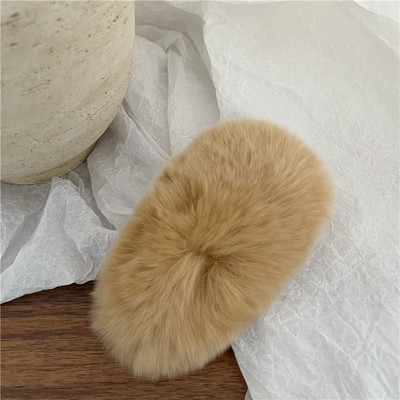 Iarnă New Rex Iepure Păr Picătură de apă BB Clip Femei Simple Culoare Pură Drăguț Pluș Agrafe de păr Agrafe