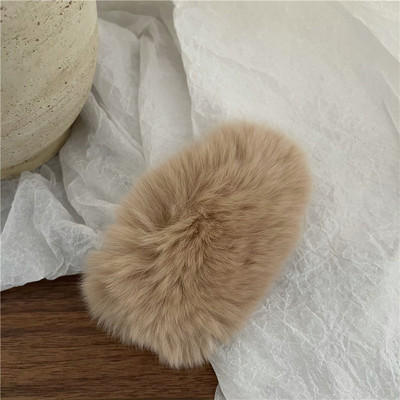 Iarnă New Rex Iepure Păr Picătură de apă BB Clip Femei Simple Culoare Pură Drăguț Pluș Agrafe de păr Agrafe