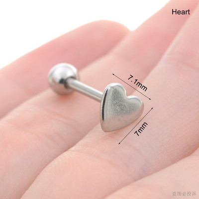 Sexy Genital Spider Moon KISS Rose Piercing Limbă Bile pentru inimă Inele chirurgicale pentru limba din oțel inoxidabil Inele Daisy Tounge Bijuterii