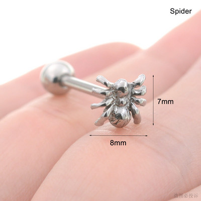 Sexy Genital Spider Moon KISS Rose Piercing Limbă Bile pentru inimă Inele chirurgicale pentru limba din oțel inoxidabil Inele Daisy Tounge Bijuterii