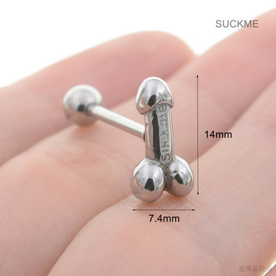 Sexy Genital Spider Moon KISS Rose Piercing Limbă Bile pentru inimă Inele chirurgicale pentru limba din oțel inoxidabil Inele Daisy Tounge Bijuterii