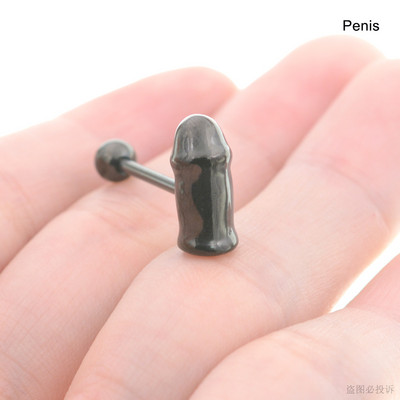 Sexy Genital Spider Moon KISS Rose Piercing Limbă Bile pentru inimă Inele chirurgicale pentru limba din oțel inoxidabil Inele Daisy Tounge Bijuterii