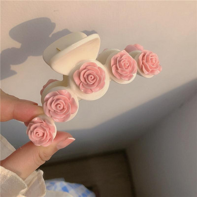 Gheara De Par Camelia Roz Femeie Agrafe Eleganta Agrafe De Par Fata Moda Clips De Par Accesorii De Par