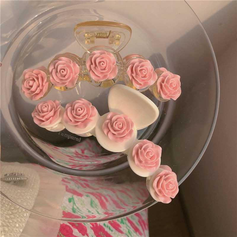 Gheara De Par Camelia Roz Femeie Agrafe Eleganta Agrafe De Par Fata Moda Clips De Par Accesorii De Par