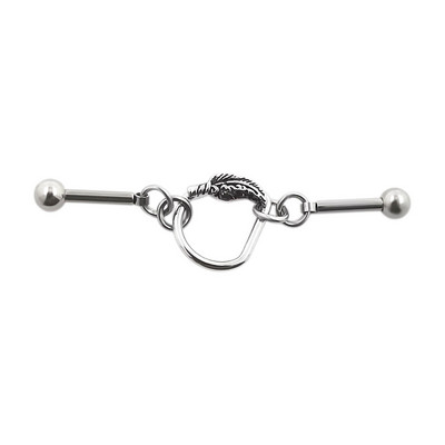 JHJT 14G 16G Inimă Industrial Barbell Piercing Oțel inoxidabil Star Piercing Industrial Cătușe Bijuterii pentru cercei pentru cartilaj de pisică