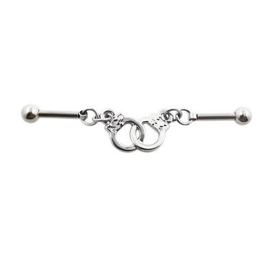 JHJT 14G 16G Inimă Industrial Barbell Piercing Oțel inoxidabil Star Piercing Industrial Cătușe Bijuterii pentru cercei pentru cartilaj de pisică