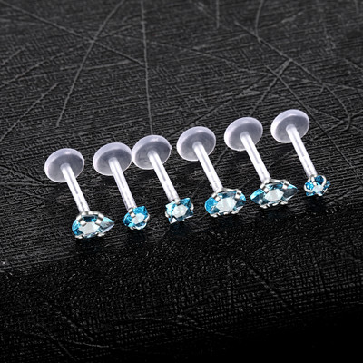 7 bucăți/lot Bioplast Labret Piercing Kits Gem Helix Tragus Cartilage Cercei Monroe Lip Ring Medusa Conch Pircing Bijuterii 16G
