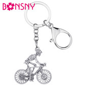 Bonsny Halloween antic placat cu aur bicicletă craniu breloc breloc schelet bijuterii pentru femei bărbați copii cadou de modă brelocuri mașini