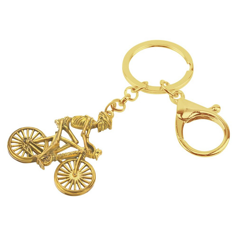 Bonsny Halloween antic placat cu aur bicicletă craniu breloc breloc schelet bijuterii pentru femei bărbați copii cadou de modă brelocuri mașini