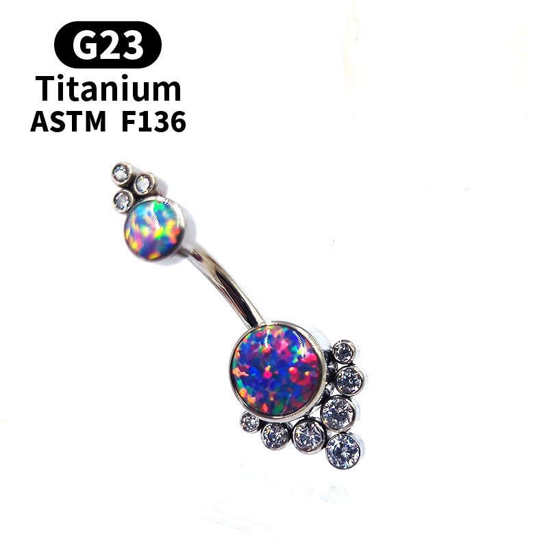 G23 Titan Piercing Zircon Opal Buric Inele pentru buric Piercing pentru buric Ombligo Ball Nombril Fashion Style