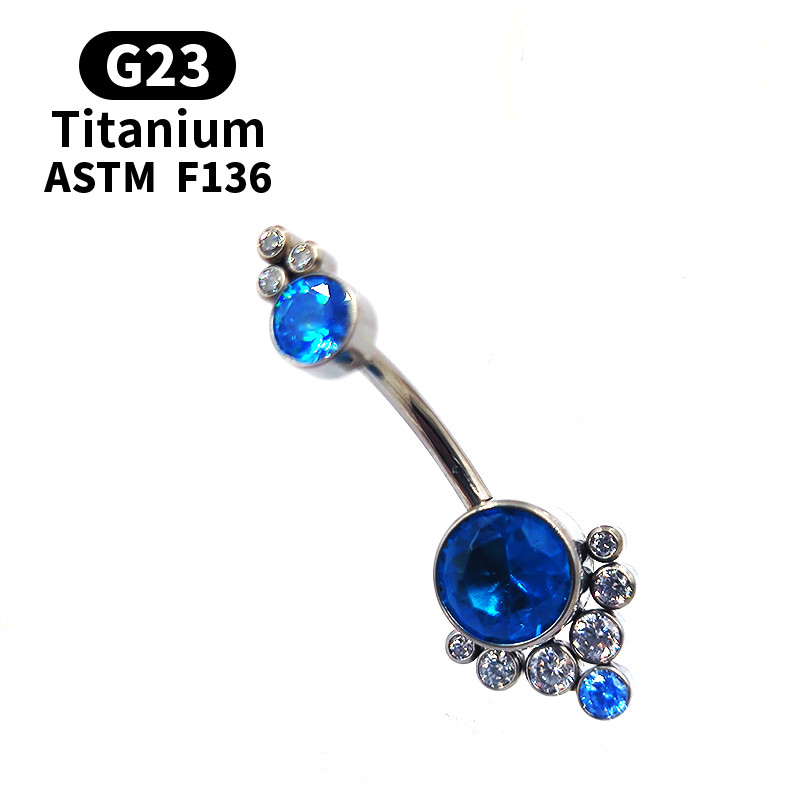 G23 Titan Piercing Zircon Opal Buric Inele pentru buric Piercing pentru buric Ombligo Ball Nombril Fashion Style