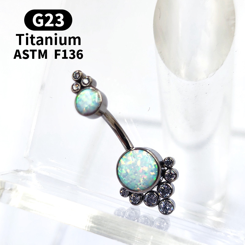 G23 Titan Piercing Zircon Opal Buric Inele pentru buric Piercing pentru buric Ombligo Ball Nombril Fashion Style