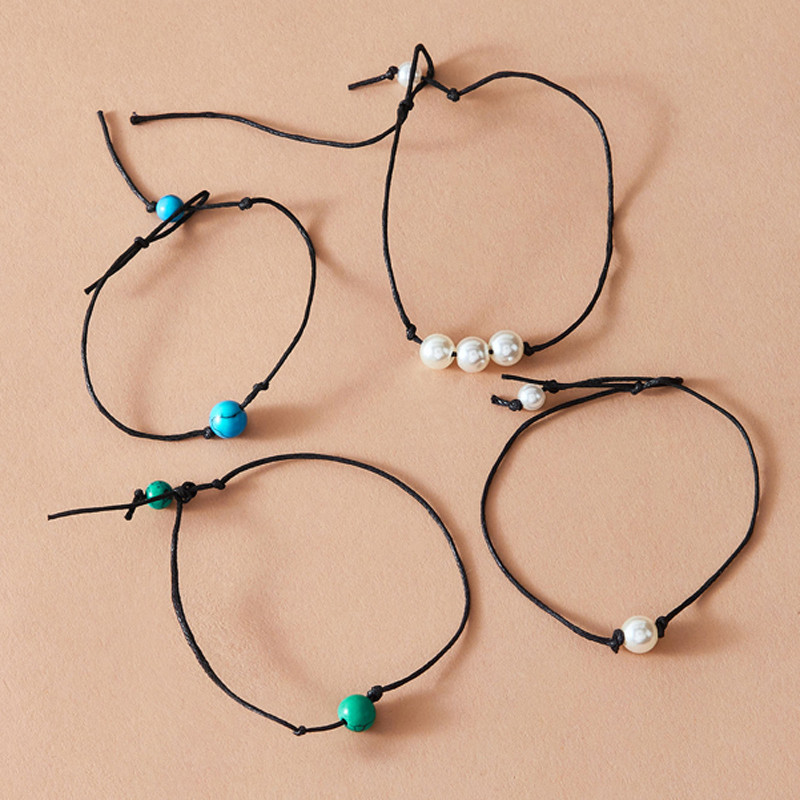 Tocona gleznele colorate cu margele pentru femei bărbați realizate manual frânghie reglabile sandale desculțe accesorii bijuterii boeme 4345