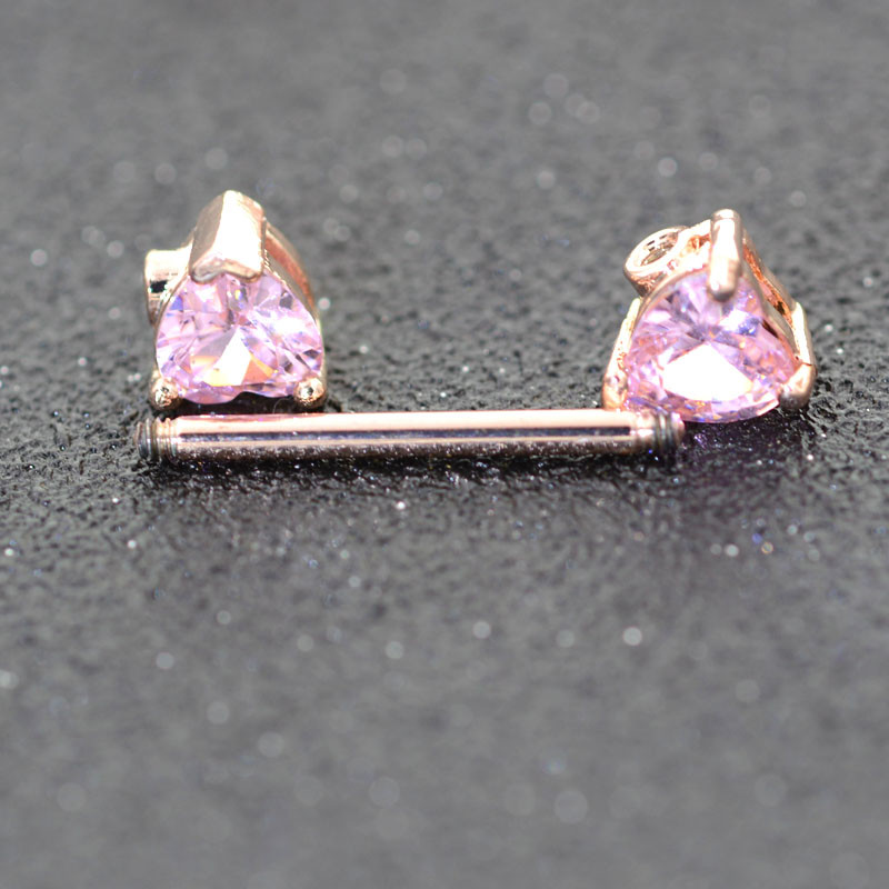 1 pereche de inele pentru mamelon cu inimă de zircon nou acoperire piercing bijuterii pentru corp inel pentru mamelon barbell pircing pentru mamelon Mamilo femei sexy