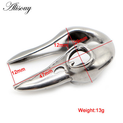 Alisouy 1 buc din oțel inoxidabil cioc de pasăre grele craniu dopuri pentru greutatea urechii tunel calibre pentru urechi Expander Extender Piercing bijuterii pentru corp