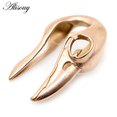 Alisouy 1 buc din oțel inoxidabil cioc de pasăre grele craniu dopuri pentru greutatea urechii tunel calibre pentru urechi Expander Extender Piercing bijuterii pentru corp