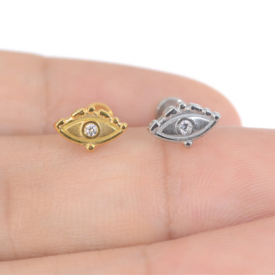 100% oțel inoxidabil 316L, cu filet intern, frunză MoonEye Tragus Stud Flower Labret Piercing Forward Helix Moon Face Cercel