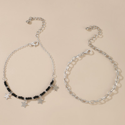 Tocona Boemă stea simplă ciucuri picior lanț aliaj reglabil glezne plajă bijuterii petrecere 2 buc/set pentru femei Accesorii