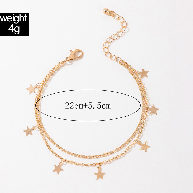 Tocona Boemă stea simplă ciucuri picior lanț aliaj reglabil glezne plajă bijuterii petrecere 2 buc/set pentru femei Accesorii