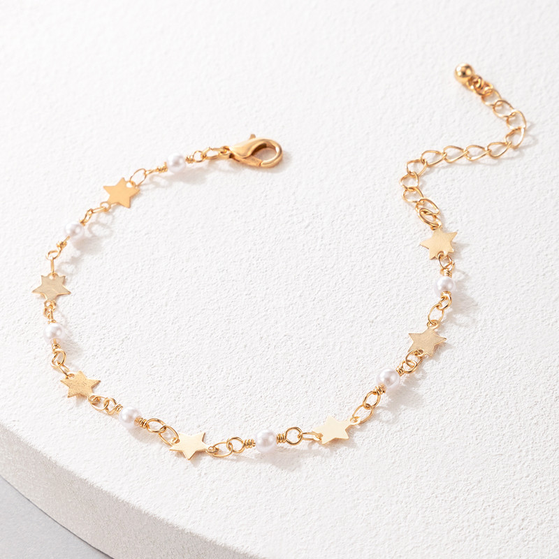 Tocona Boemă stea simplă ciucuri picior lanț aliaj reglabil glezne plajă bijuterii petrecere 2 buc/set pentru femei Accesorii