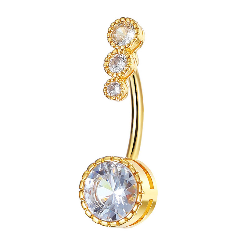 IFMYA Inele de lux pentru buric perforat, femei, bărbați, cristal, bară, bară pentru buric, bară, tendință, piercing pentru corp, bijuterii