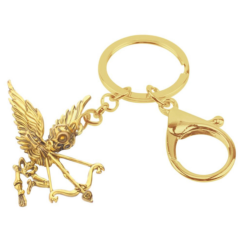 Breloc cu craniu placat cu aur antic Bonsny Halloween Breloc cu schelet Bijuterii pentru femei, adolescenți, bărbați, cadou clasic, decorare poșeta