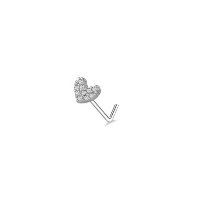 20G Nas Stud în formă de L Inel pentru nas cu zirconiu fluture Inel piercing nas Oțel inoxidabil Floare Nariz Septum Piercing Inel Nez