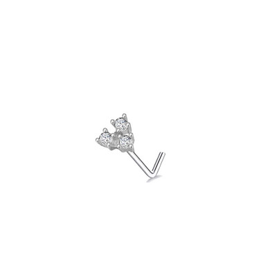 20G Nas Stud în formă de L Inel pentru nas cu zirconiu fluture Inel piercing nas Oțel inoxidabil Floare Nariz Septum Piercing Inel Nez