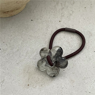 1 buc Benzi de păr din flori acrilice, frânghie de păr, cu mărgele, coadă de cal, benzi elastice pentru păr, accesorii de păr pentru fete