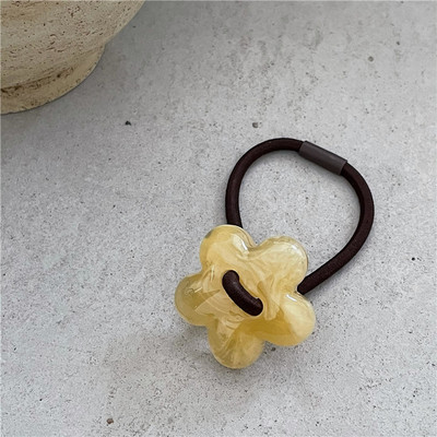 1 buc Benzi de păr din flori acrilice, frânghie de păr, cu mărgele, coadă de cal, benzi elastice pentru păr, accesorii de păr pentru fete