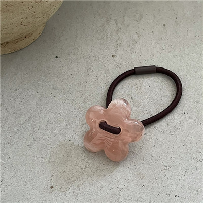 1 buc Benzi de păr din flori acrilice, frânghie de păr, cu mărgele, coadă de cal, benzi elastice pentru păr, accesorii de păr pentru fete