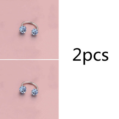 Cehe de foraj urechi Studs potcoavă inel inel nas Clip dublu cristal bile sept Piercing bijuterii CBR inel piercing nas inel ureche