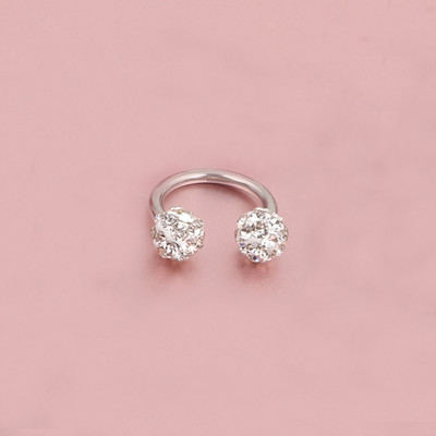 Cehe de foraj urechi Studs potcoavă inel inel nas Clip dublu cristal bile sept Piercing bijuterii CBR inel piercing nas inel ureche