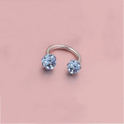 Cehe de foraj urechi Studs potcoavă inel inel nas Clip dublu cristal bile sept Piercing bijuterii CBR inel piercing nas inel ureche