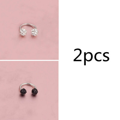 Cehe de foraj urechi Studs potcoavă inel inel nas Clip dublu cristal bile sept Piercing bijuterii CBR inel piercing nas inel ureche