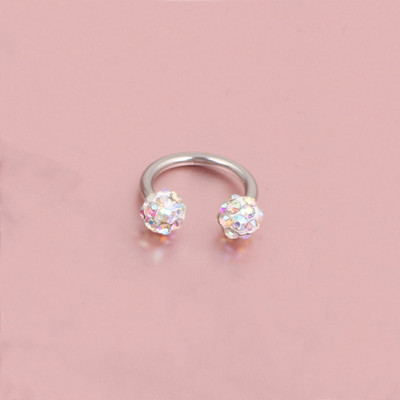 Cehe de foraj urechi Studs potcoavă inel inel nas Clip dublu cristal bile sept Piercing bijuterii CBR inel piercing nas inel ureche