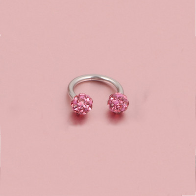 Cehe de foraj urechi Studs potcoavă inel inel nas Clip dublu cristal bile sept Piercing bijuterii CBR inel piercing nas inel ureche