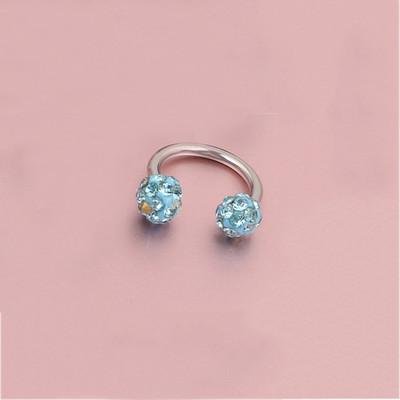 Cehe de foraj urechi Studs potcoavă inel inel nas Clip dublu cristal bile sept Piercing bijuterii CBR inel piercing nas inel ureche