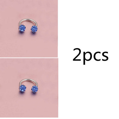Cehe de foraj urechi Studs potcoavă inel inel nas Clip dublu cristal bile sept Piercing bijuterii CBR inel piercing nas inel ureche