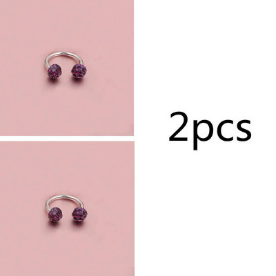 Cehe de foraj urechi Studs potcoavă inel inel nas Clip dublu cristal bile sept Piercing bijuterii CBR inel piercing nas inel ureche